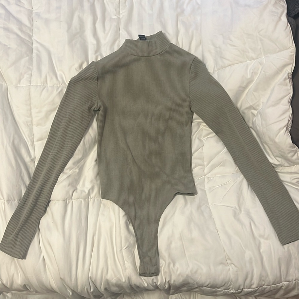 Olive green Turtleneck bodysuit